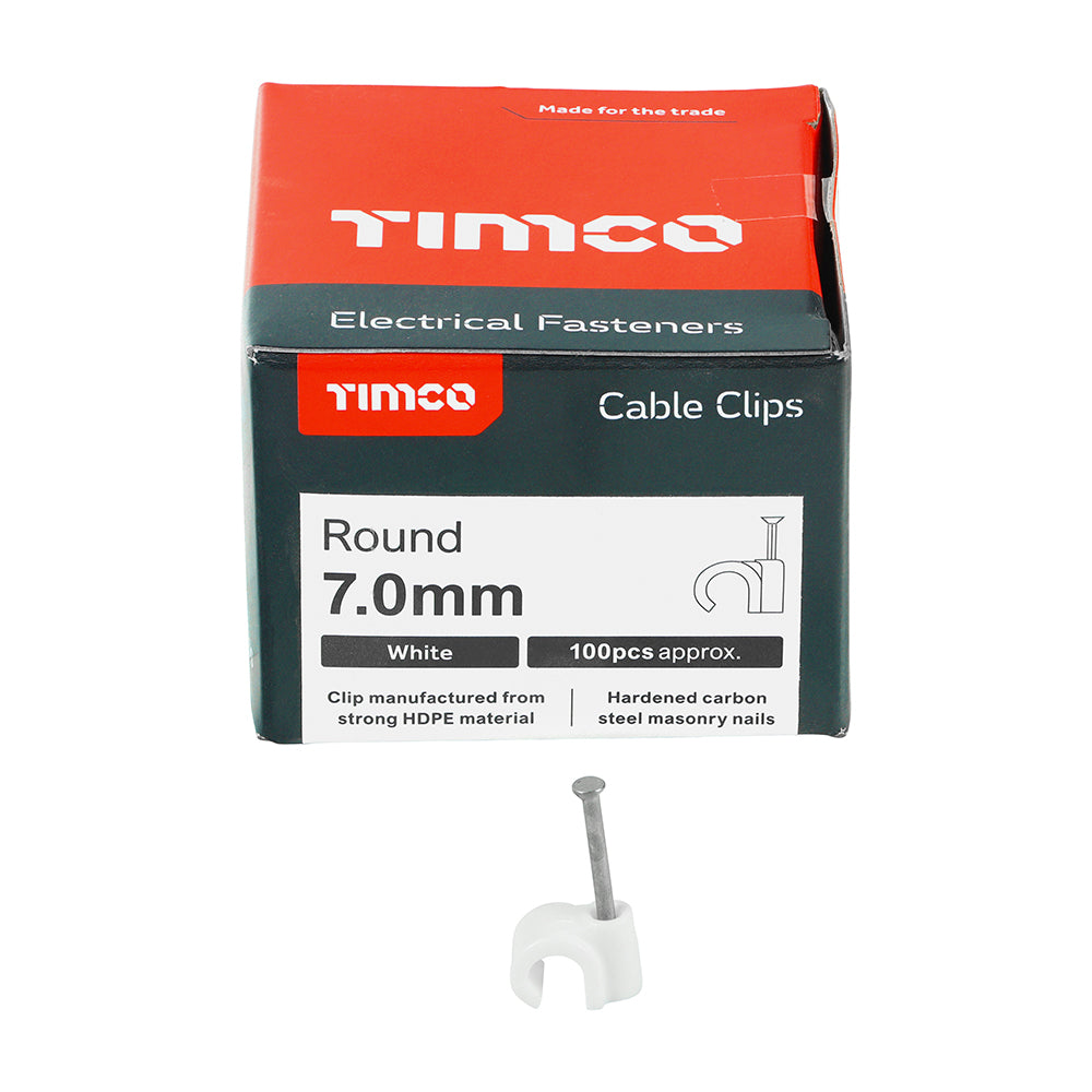 Round Cable Clips - White | To fit 7.0mm additional image 3