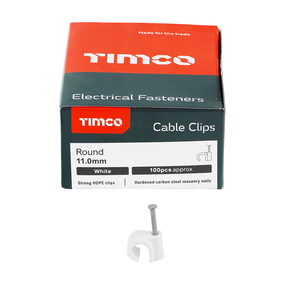 Round Cable Clips - White | To fit 11.0mm additional image 3