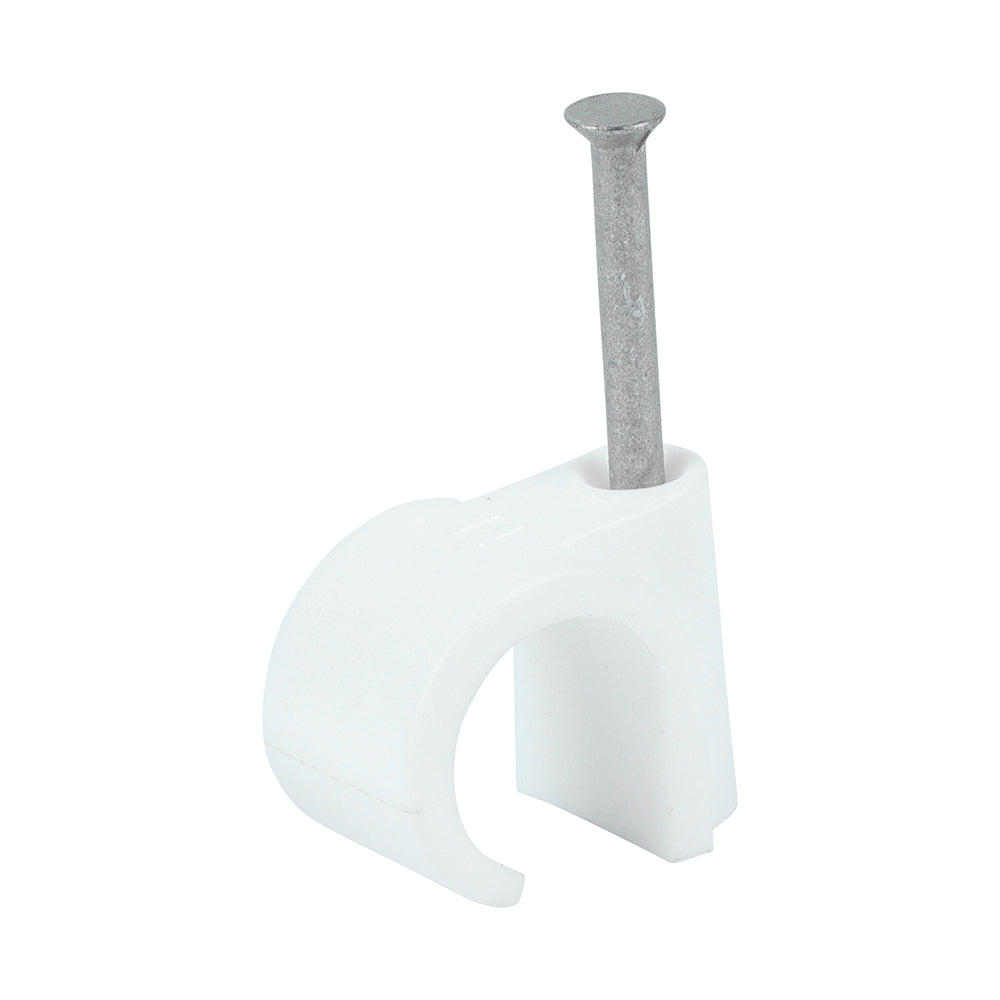 Round Cable Clips - White | To fit 14.0mm product image