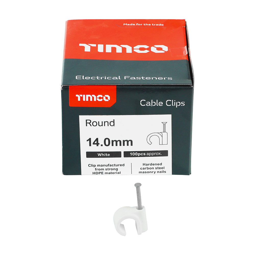 Round Cable Clips - White | To fit 14.0mm additional image 3