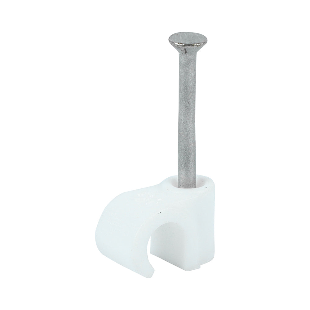 Round Cable Clips - White | To fit 6.0mm product image