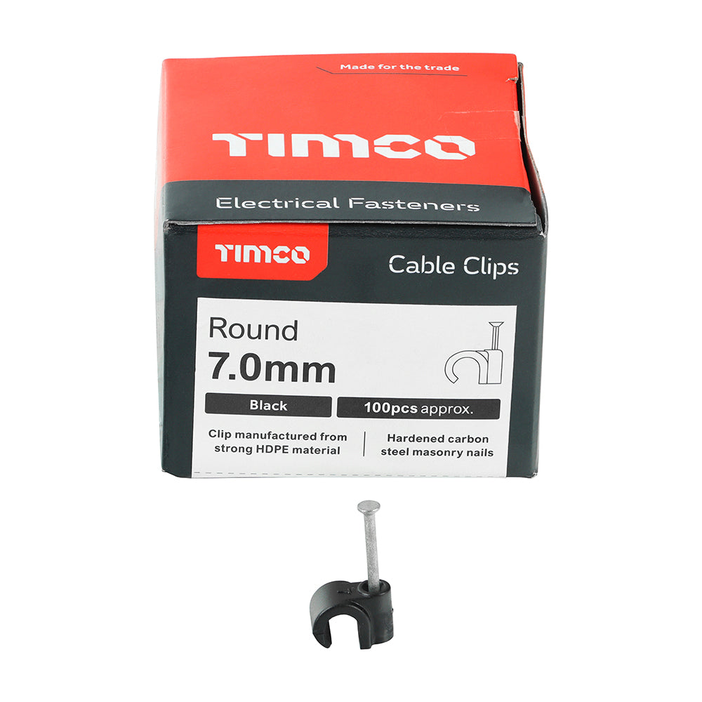 Round Cable Clips - Black | To fit 7.0mm additional image 3
