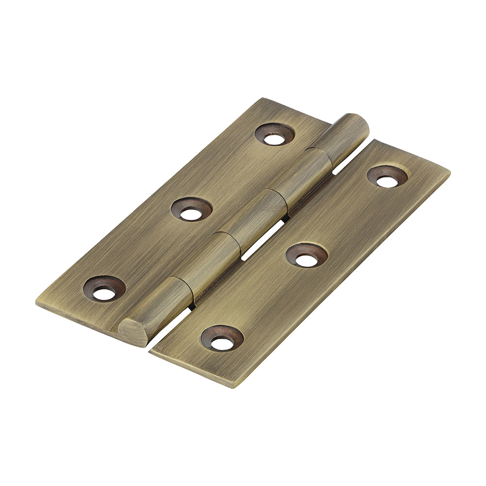 Solid Drawn Hinge - Solid Brass - Antique Brass | 75 x 40 product image