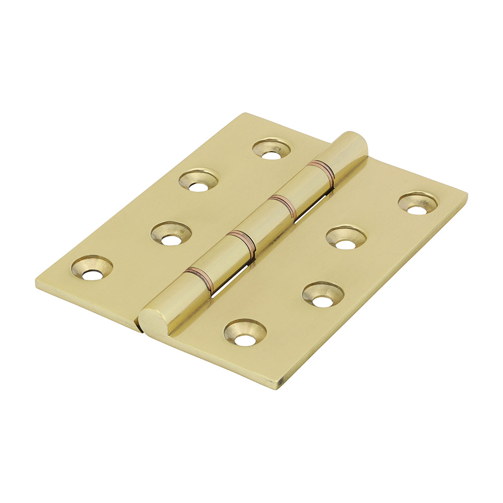 Double Phosphor Bronze Washered Butt Hinge - Solid Brass - Polished Brass | 102 x 75 product image