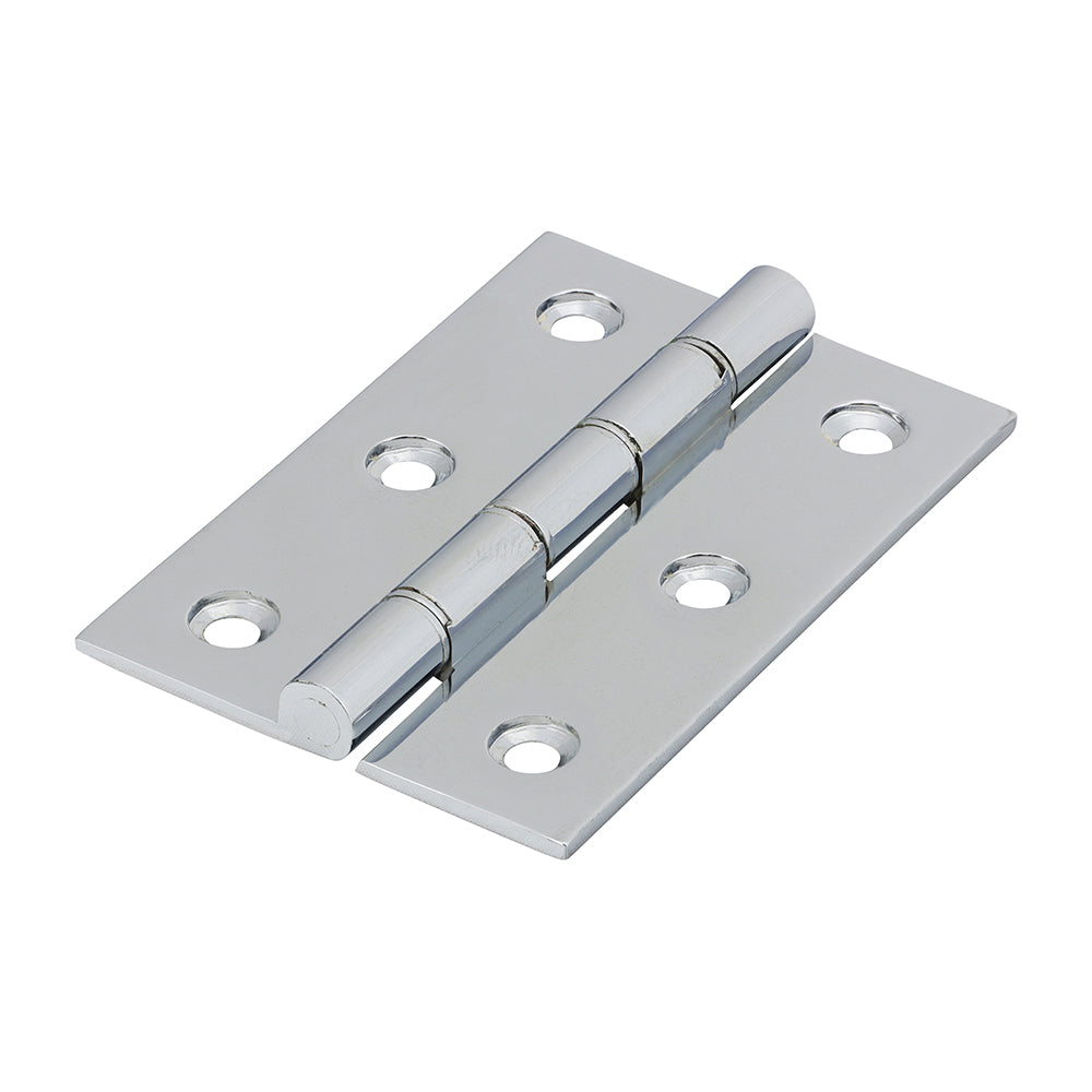 Double Stainless Steel Washered Butt Hinge - Solid Brass - Polished Chrome | 76 x 50 product image