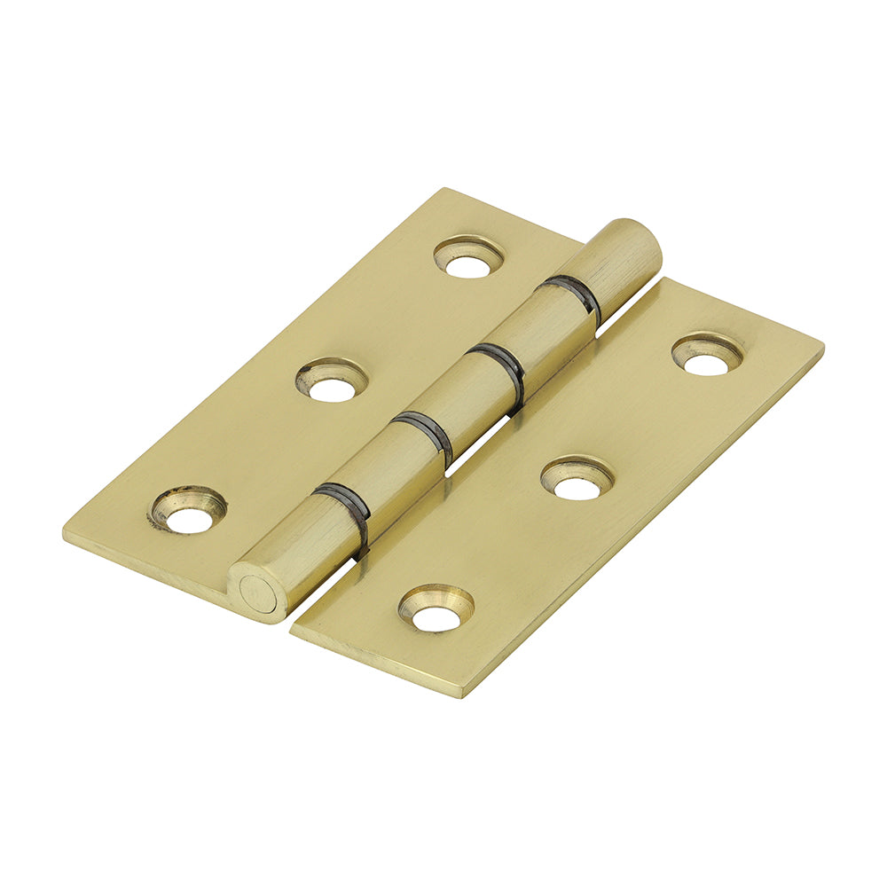 Double Steel Washered Butt Hinge - Solid Brass - Polished Brass | 76 x 50 | TIMpac product image