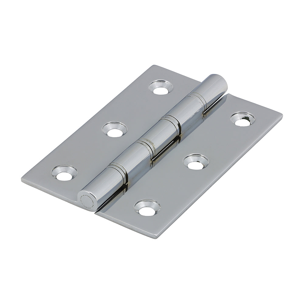 Double Steel Washered Butt Hinge - Solid Brass - Polished Chrome | 76 x 50 | Bag product image