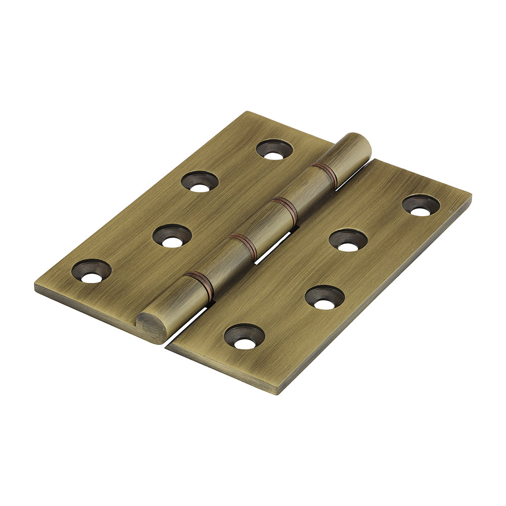 Double Phosphor Bronze Washered Butt Hinge - Solid Brass - Antique Brass | 102 x 75 product image