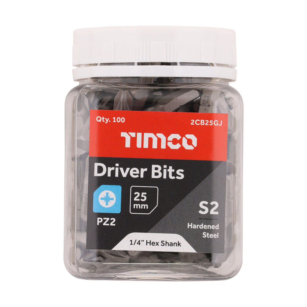 S2 Driver Bits - PZ | No.2 x 25 | Small Jar additional image 2