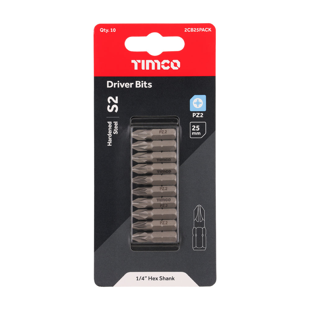 S2 Driver Bits - PZ | No.2 x 25 | Pack additional image 2