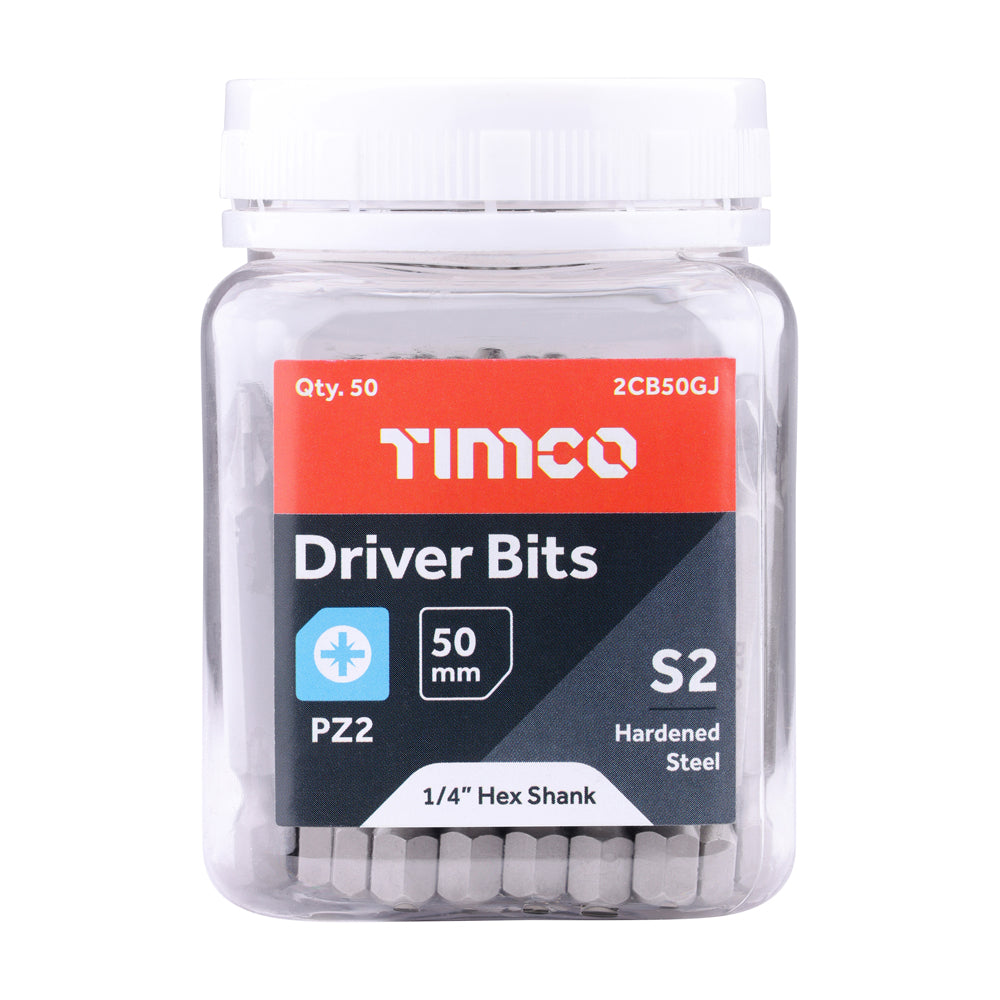S2 Driver Bits - PZ | No.2 x 50 | Small Jar additional image 2