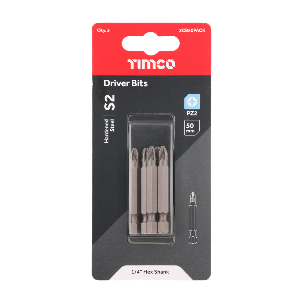 S2 Driver Bits - PZ | No.2 x 50 | Pack additional image 2
