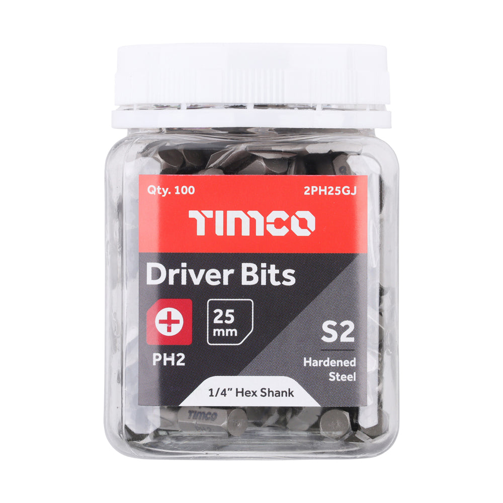 S2 Driver Bits - PH | No.2 x 25 | Small Jar additional image 2