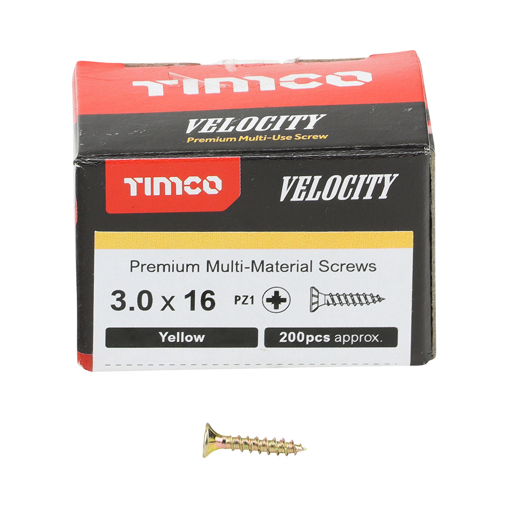 Velocity Premium Multi-Use Screws - PZ - Double Countersunk - Yellow | 3.0 x 16 additional image 3