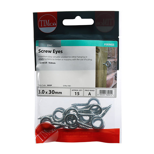 Screw Eyes - Zinc | 30mm additional image 2