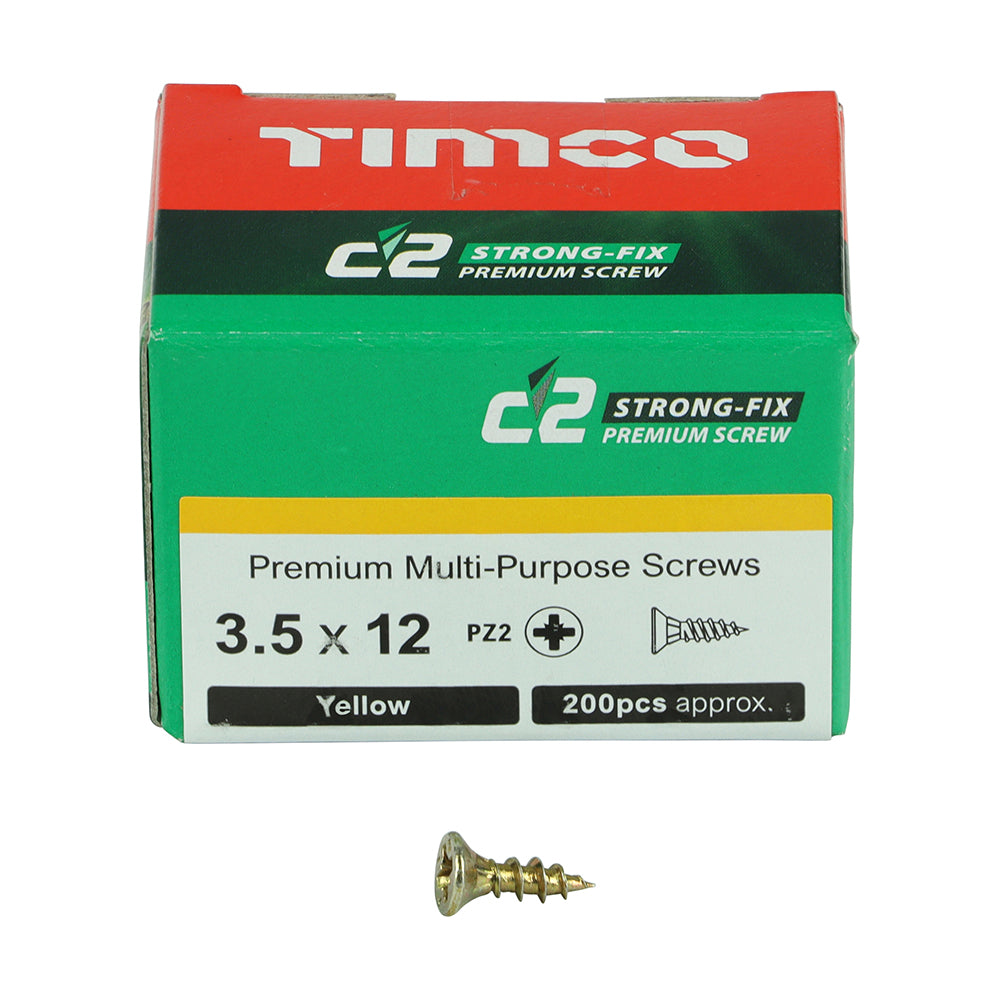 C2 Strong-Fix - PZ - Double Countersunk - Sharp Point - Yellow | 3.5 x 12 additional image 3