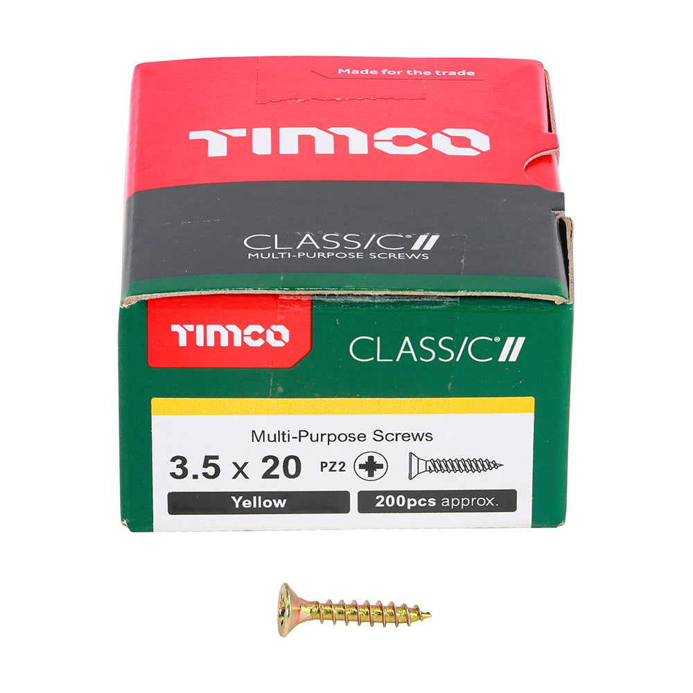 Classic Multi-Purpose Screws - PZ - Double Countersunk - Yellow | 3.5 x 20 additional image 3