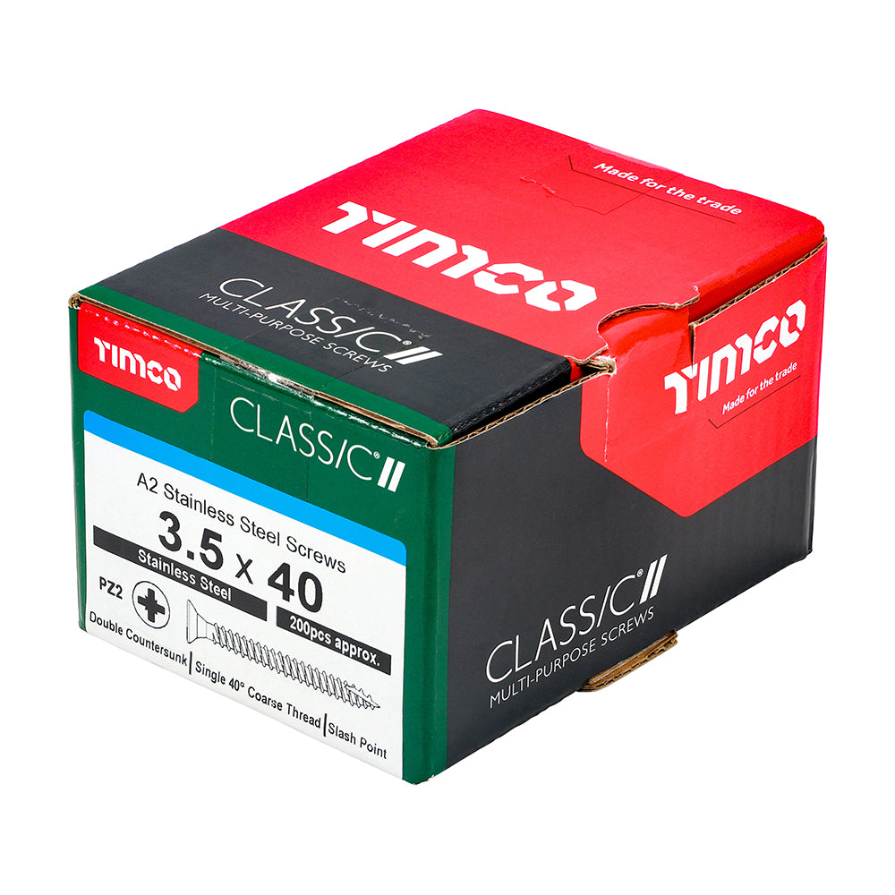 Classic Multi-Purpose Screws - PZ - Double Countersunk - A2 Stainless Steel | 3.5 x 40 additional image 2