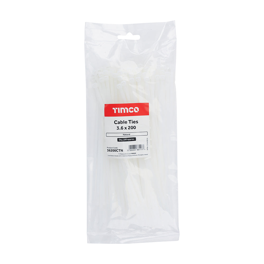 Cable Ties - Natural | 3.6 x 200 additional image 2