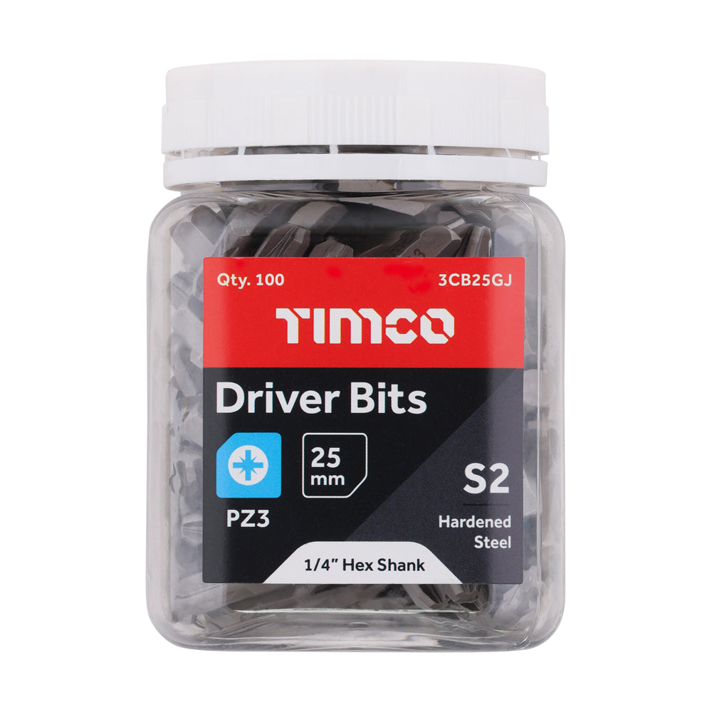 S2 Driver Bits - PZ | No.3 x 25 | Small Jar additional image 2