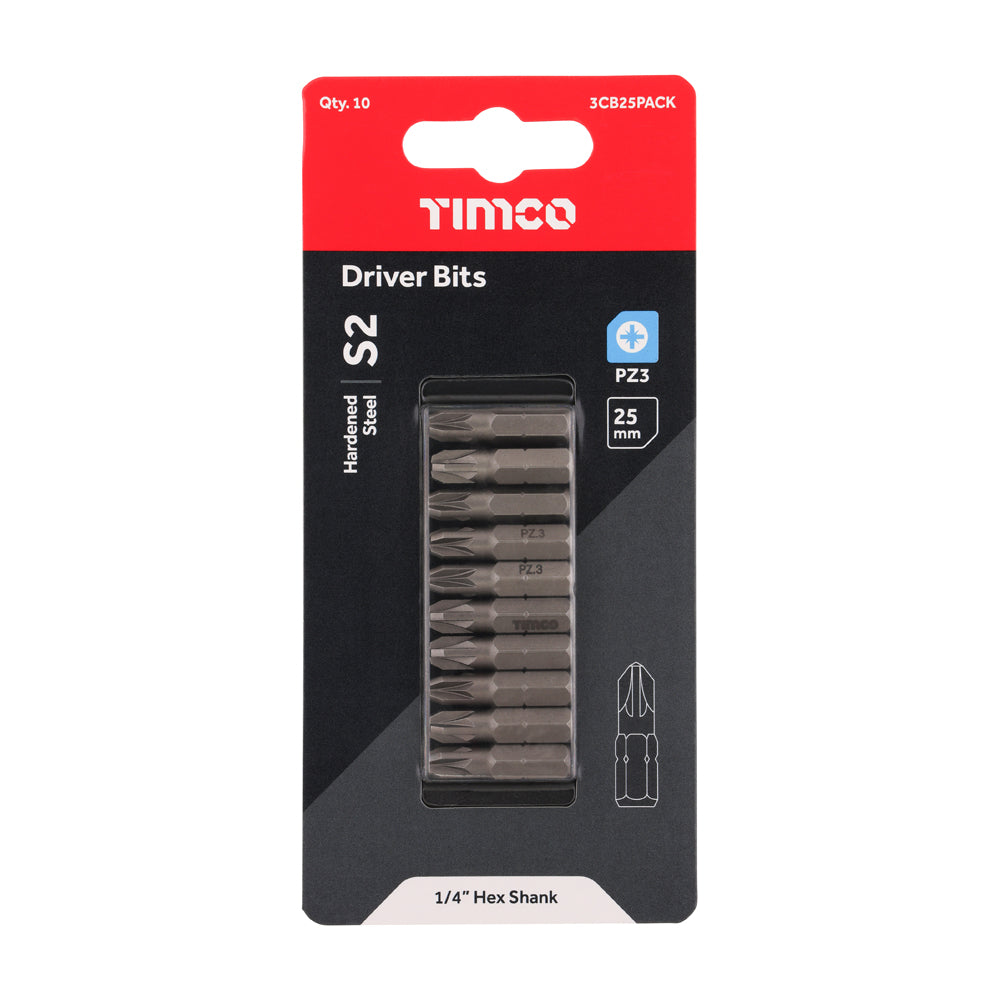 S2 Driver Bits - PZ | No.3 x 25 | Pack additional image 2