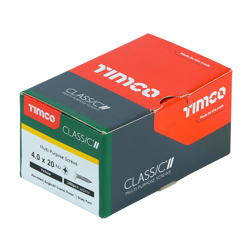 Classic Multi-Purpose Screws - PZ - Pan Head - Yellow | 4.0 x 20 additional image 2