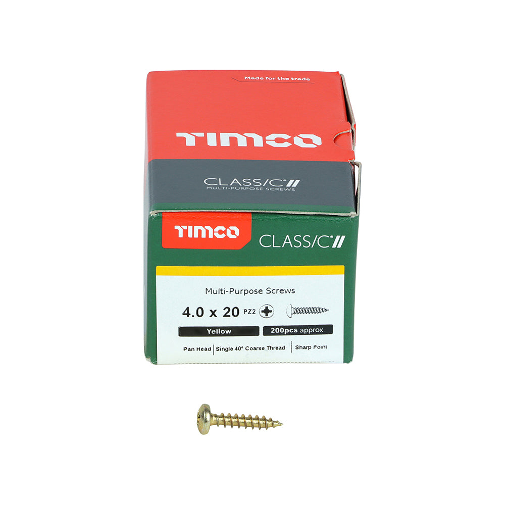 Classic Multi-Purpose Screws - PZ - Pan Head - Yellow | 4.0 x 20 additional image 3
