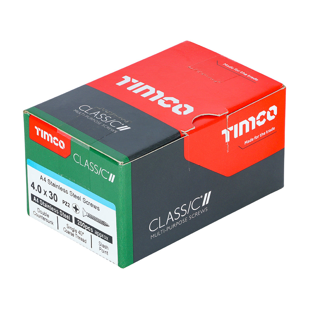 Classic Multi-Purpose Screws - PZ - Double Countersunk - A4 Stainless Steel | 4.0 x 30 additional image 2