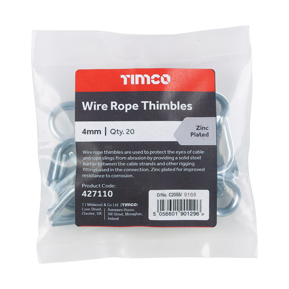 Wire Rope Thimbles - Zinc | 4mm additional image 2