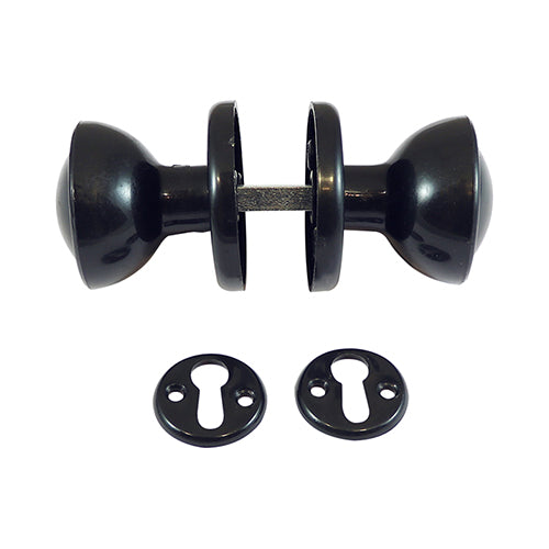 Plastic Rim / Mortice Knob Set - Black | 50mm | Bag | 1 Pairs | 427212 product image