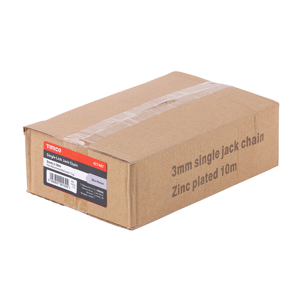 Single Link Jack Chain - Zinc | 3mm x 10m additional image 2