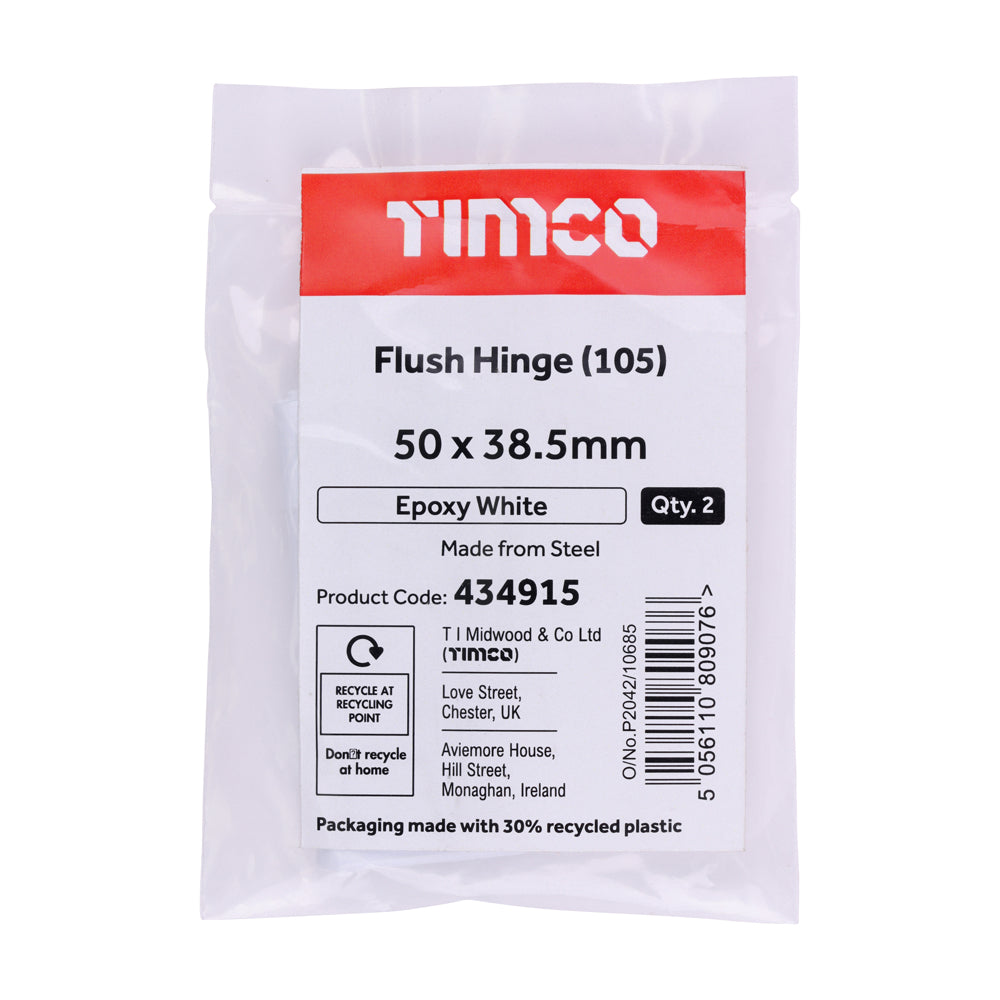 Flush Hinge (105) - White | 50 x 38.5 | Bag additional image 2