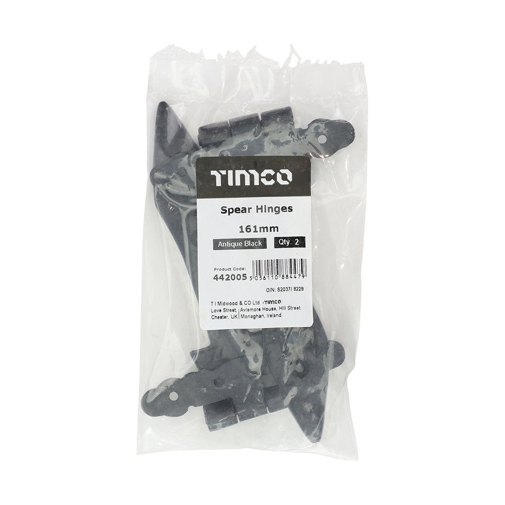 Pair of Spear Hinges - Antique Black | 161mm additional image 2