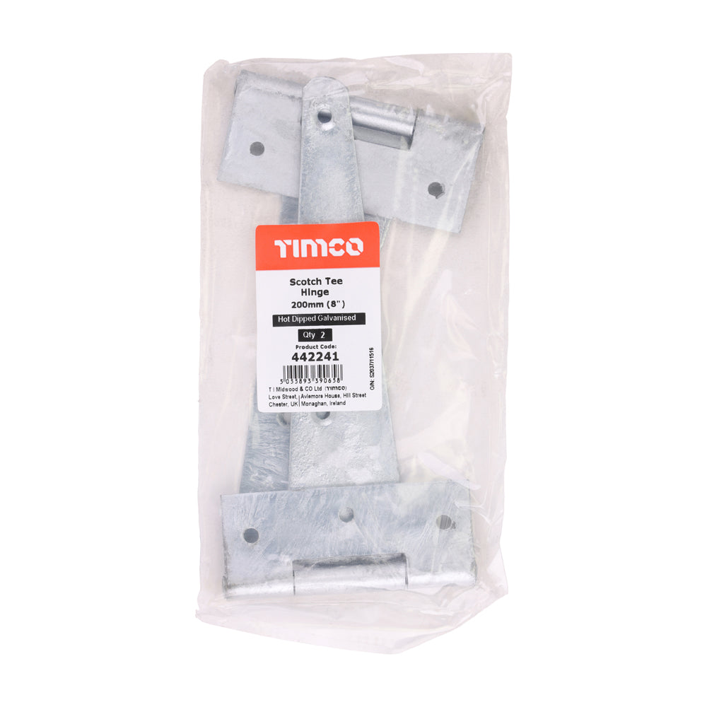 Pair of Scotch Tee Hinges - Hot Dipped Galvanised | 8" | Bag | 1 Pairs | 442241 additional image 2