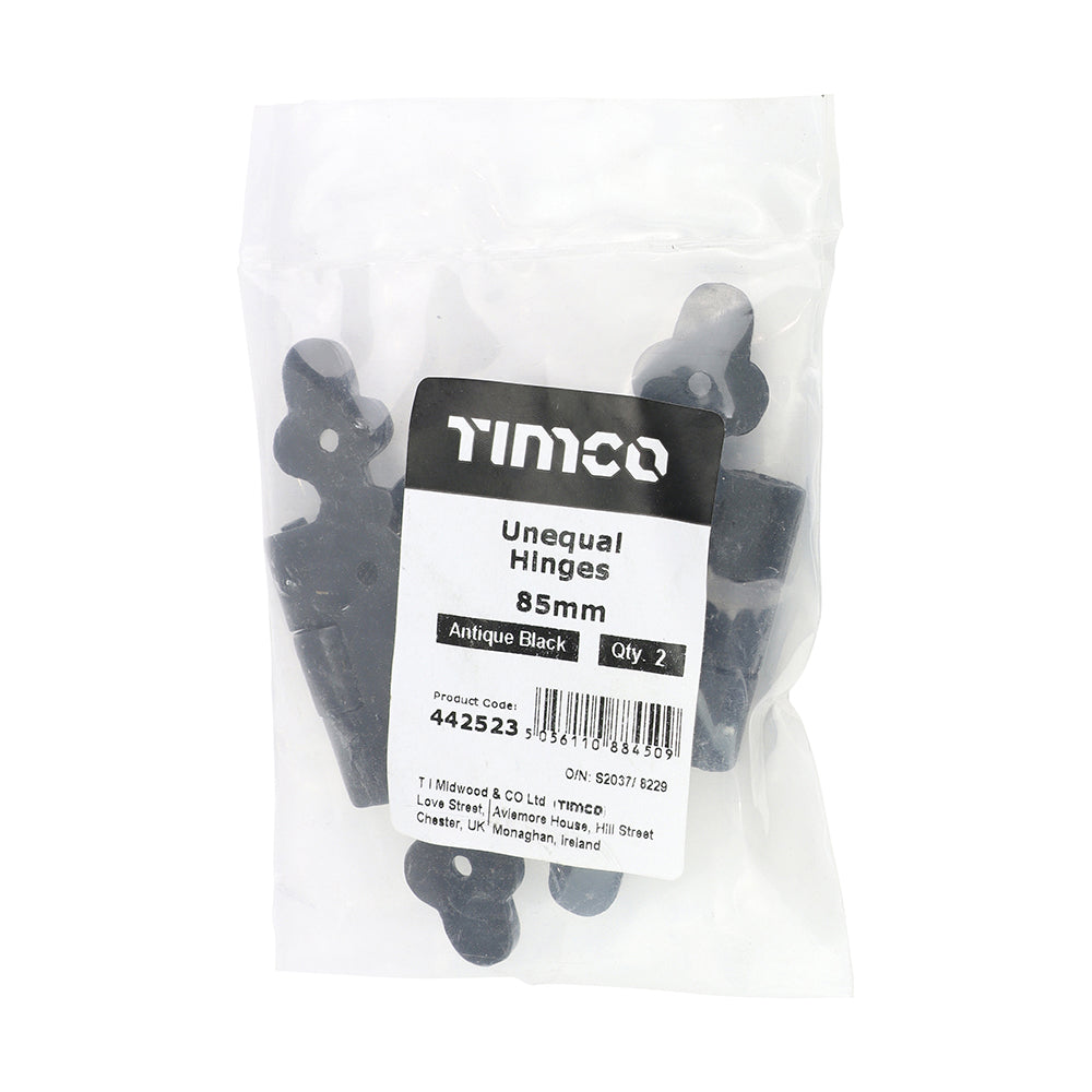 Pair of Unequal Hinges - Antique Black | 85mm additional image 2