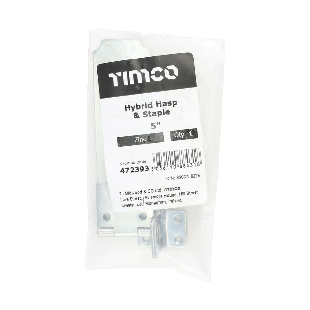Hybrid Hasp & Staple - Zinc | 5" additional image 2