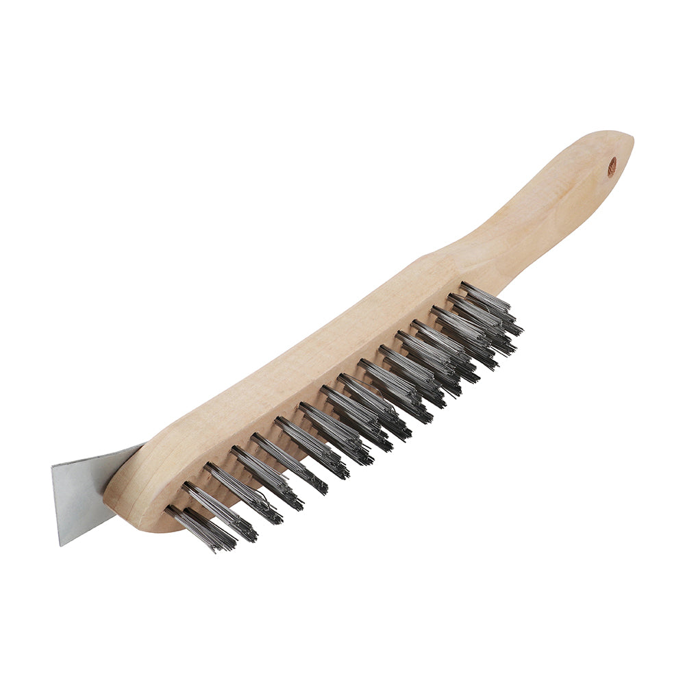 Scratch Brush with Scraper - Stainless Steel | 4 Rows additional image 2