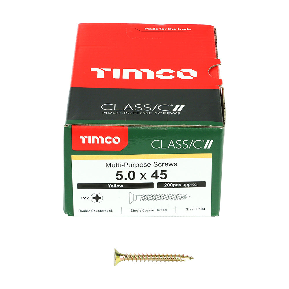 Classic Multi-Purpose Screws - PZ - Double Countersunk - Yellow | 5.0 x 45 additional image 3