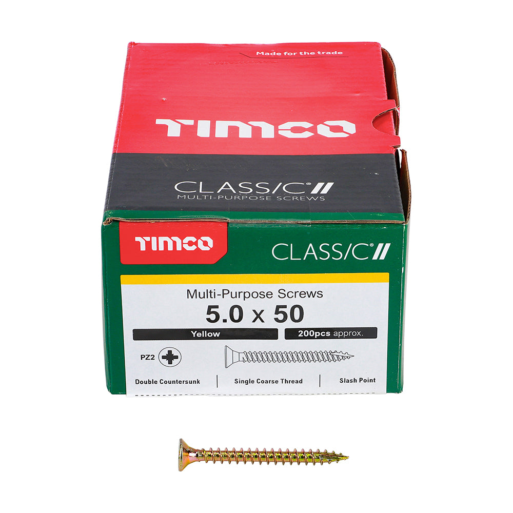 Classic Multi-Purpose Screws - PZ - Double Countersunk - Yellow | 5.0 x 50 additional image 3