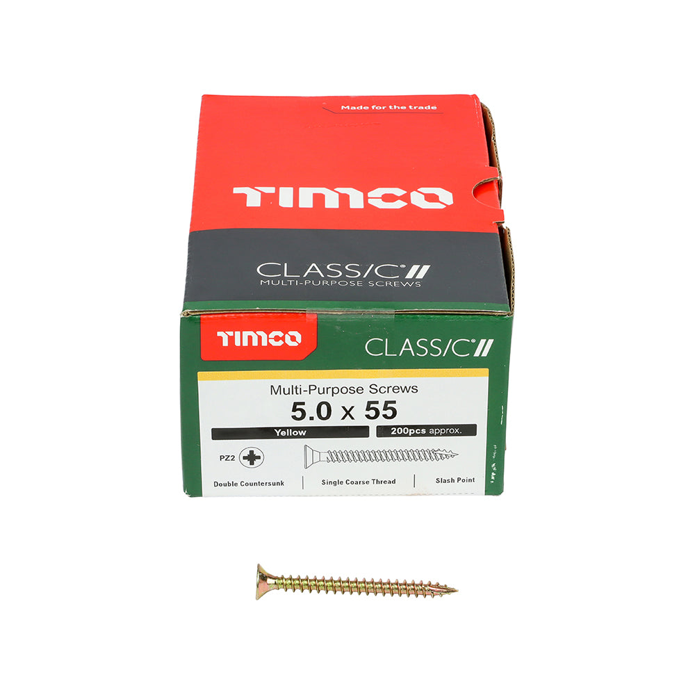 Classic Multi-Purpose Screws - PZ - Double Countersunk - Yellow | 5.0 x 55 additional image 3