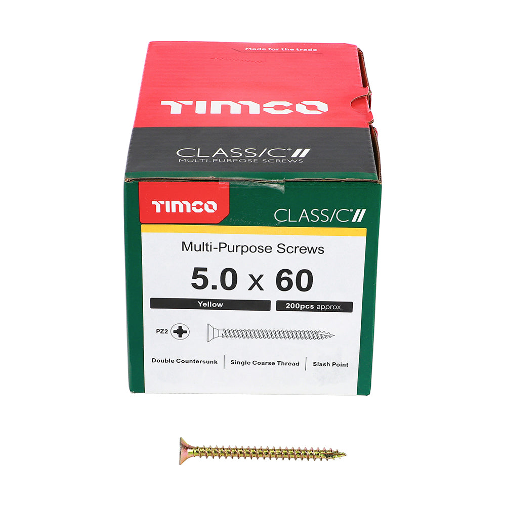 Classic Multi-Purpose Screws - PZ - Double Countersunk - Yellow | 5.0 x 60 additional image 3