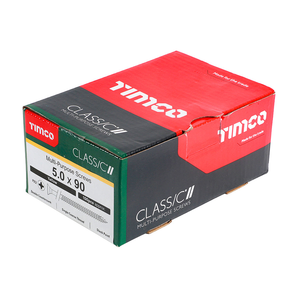 Classic Multi-Purpose Screws - PZ - Double Countersunk - Yellow | 5.0 x 90 additional image 2