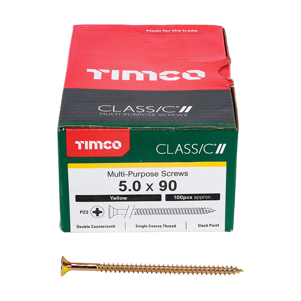 Classic Multi-Purpose Screws - PZ - Double Countersunk - Yellow | 5.0 x 90 additional image 3