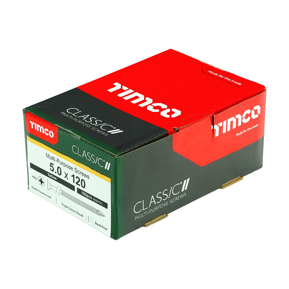 Classic Multi-Purpose Screws - PZ - Double Countersunk - Yellow | 5.0 x 120 additional image 2