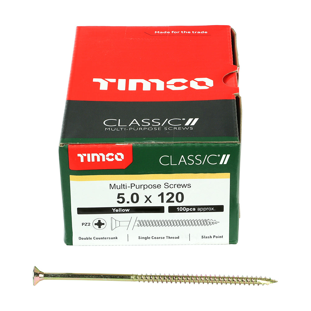 Classic Multi-Purpose Screws - PZ - Double Countersunk - Yellow | 5.0 x 120 additional image 3
