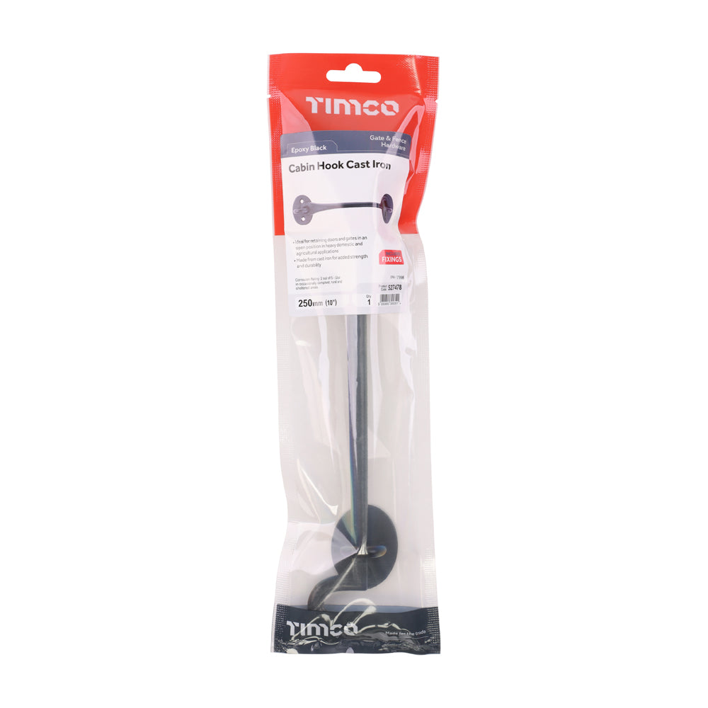 Cabin Hooks - Black | 10" | TIMpac additional image 2