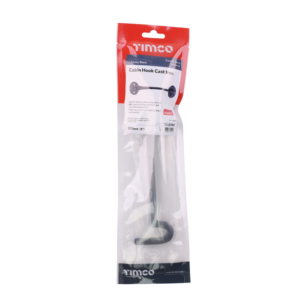 Cabin Hooks - Black | 8" | TIMpac additional image 2