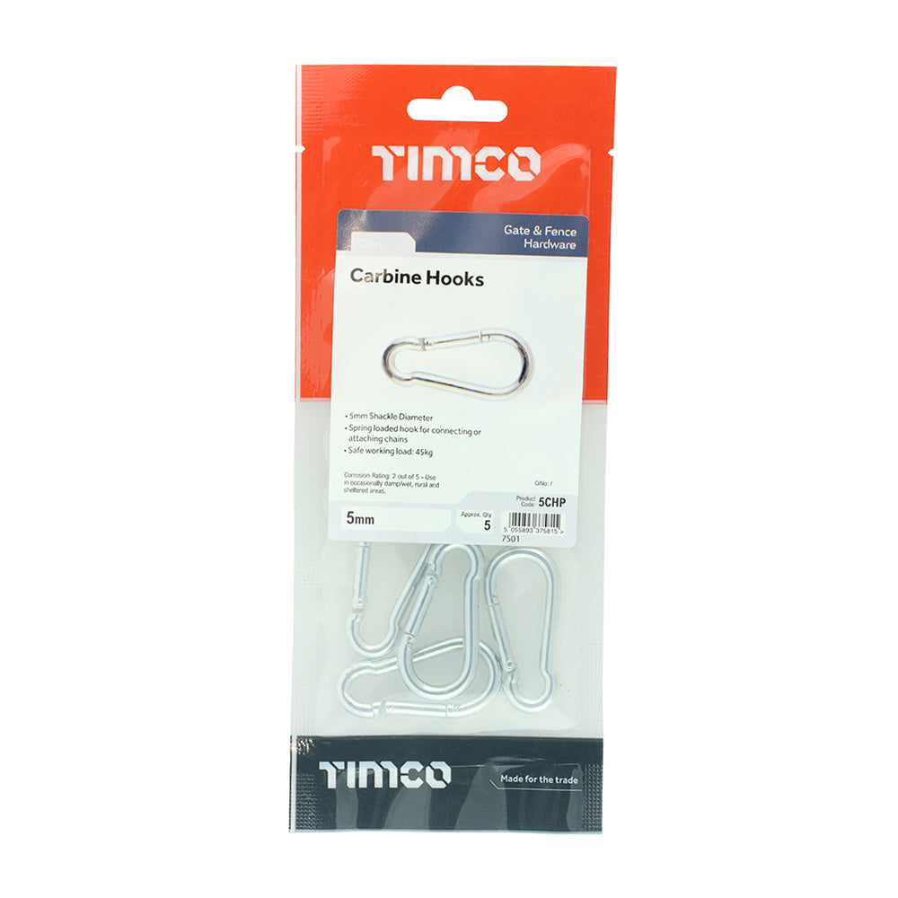 Carbine Hooks - Zinc | 5mm | TIMpac additional image 2