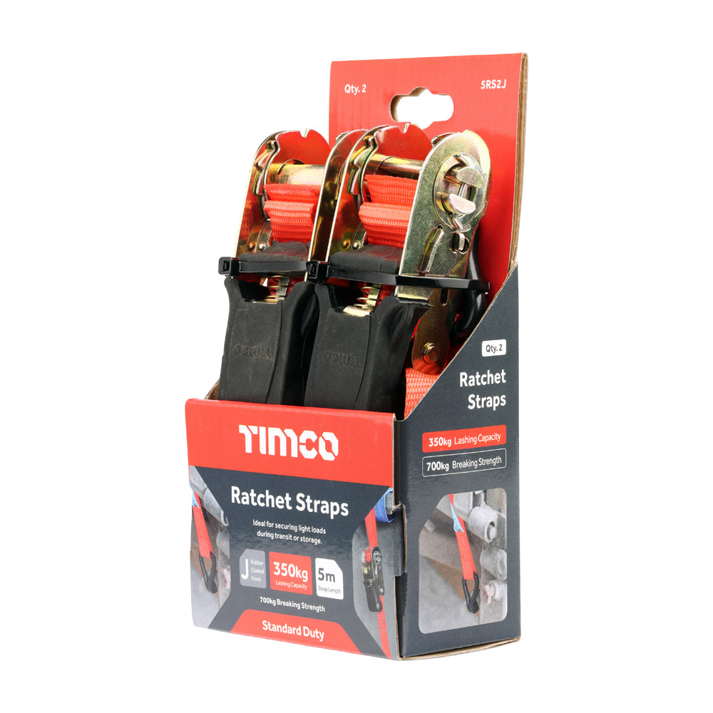 Ratchet Straps - J Hook - Standard Duty | 5m x 25mm additional image 2