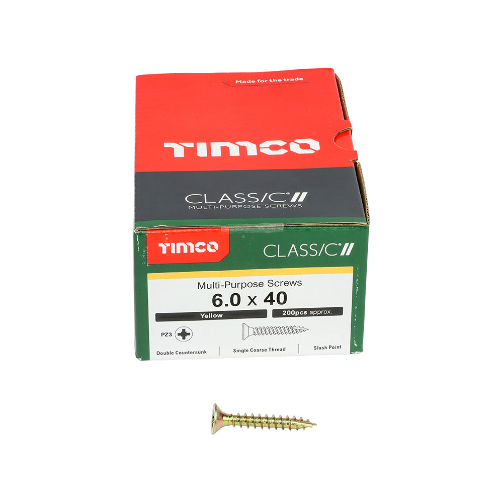 Classic Multi-Purpose Screws - PZ - Double Countersunk - Yellow | 6.0 x 40 additional image 3